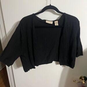 ❣️ XL Apostrophe Black Stretch Cropped shrug